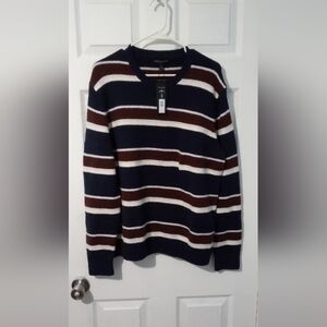 Banana Republic Blue and Brown Crewneck Sweater
